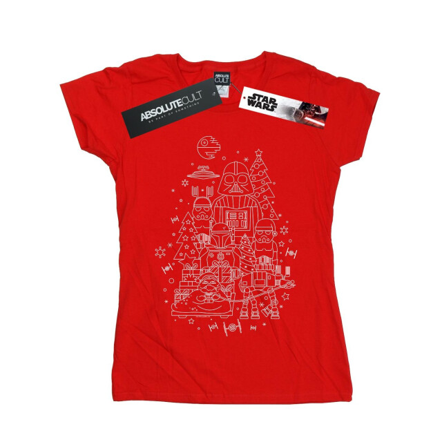 Li-cense Star wars dames empire kerst katoenen t-shirt UTBI42135_red large