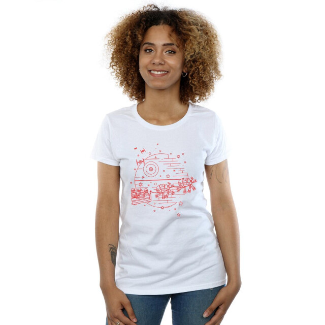 Li-cense Star wars dames death star sleigh katoenen t-shirt UTBI42106_white large