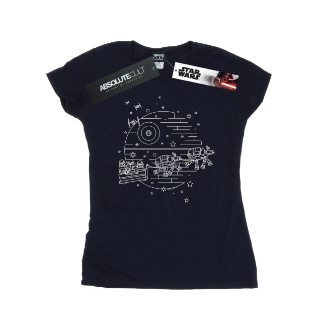 Li-cense Star wars dames death star sleigh katoenen t-shirt UTBI42106_navyblue large