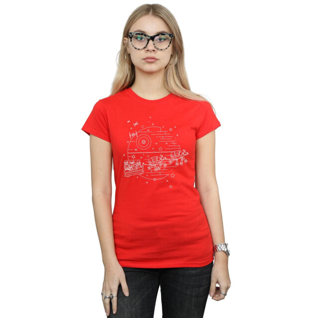Li-cense Star wars dames death star sleigh katoenen t-shirt UTBI42106_red large