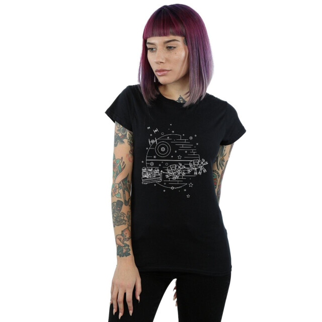 Li-cense Star wars dames death star sleigh katoenen t-shirt UTBI42106_black large