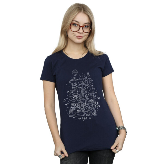 Li-cense Star wars dames empire kerst katoenen t-shirt UTBI42135_navyblue large
