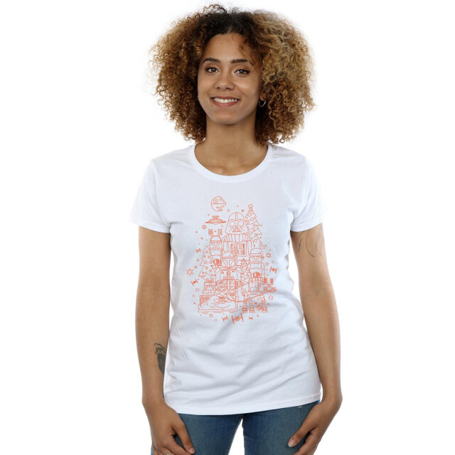 Li-cense Star wars dames empire kerst katoenen t-shirt UTBI42135_white large