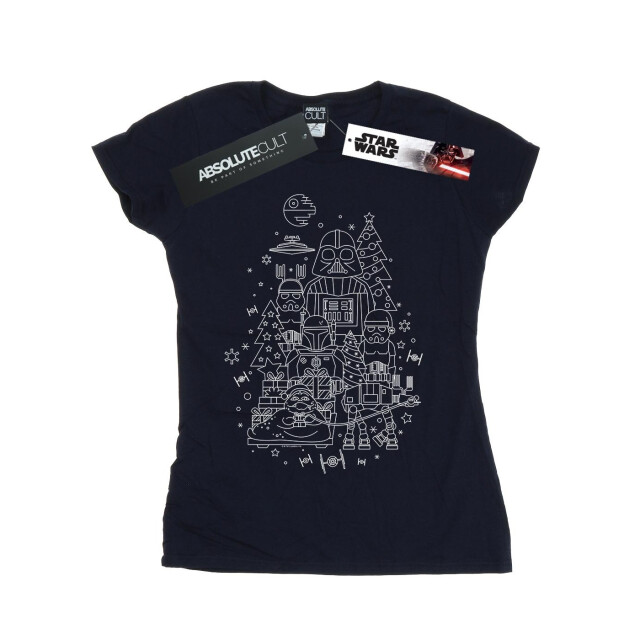 Li-cense Star wars dames empire kerst katoenen t-shirt UTBI42135_navyblue large