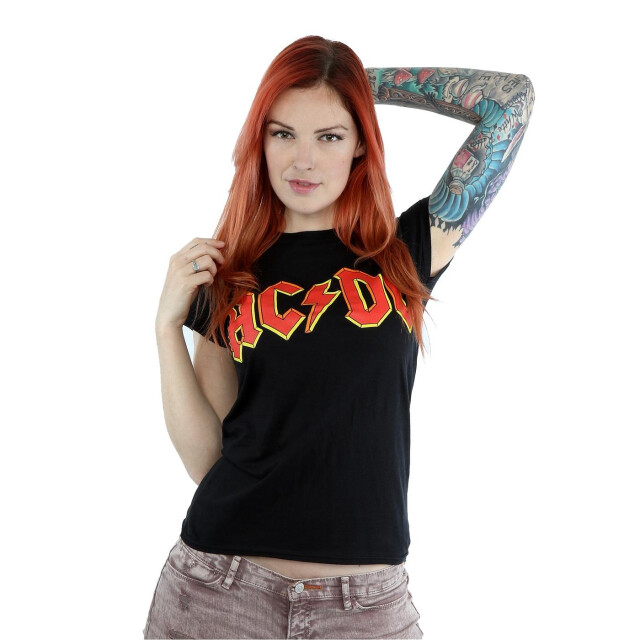 Li-cense Ac/dc dames rood logo katoenen t-shirt UTBI4184_black large