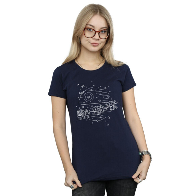 Li-cense Star wars dames death star sleigh katoenen t-shirt UTBI42106_navyblue large