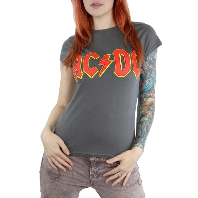 Li-cense Ac/dc dames rood logo katoenen t-shirt UTBI4184_charcoal large