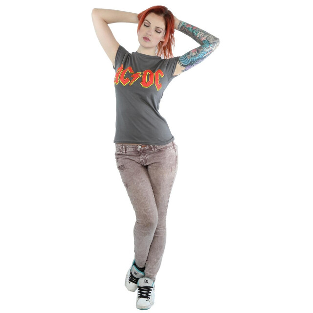 Li-cense Ac/dc dames rood logo katoenen t-shirt UTBI4184_charcoal large