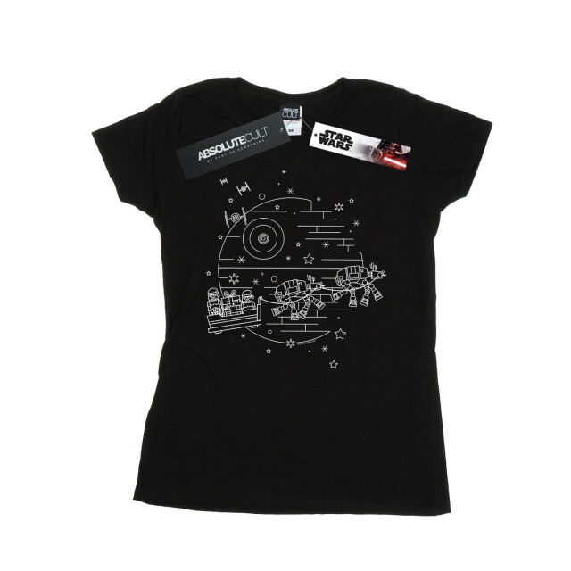 Li-cense Star wars dames death star sleigh katoenen t-shirt UTBI42106_black large