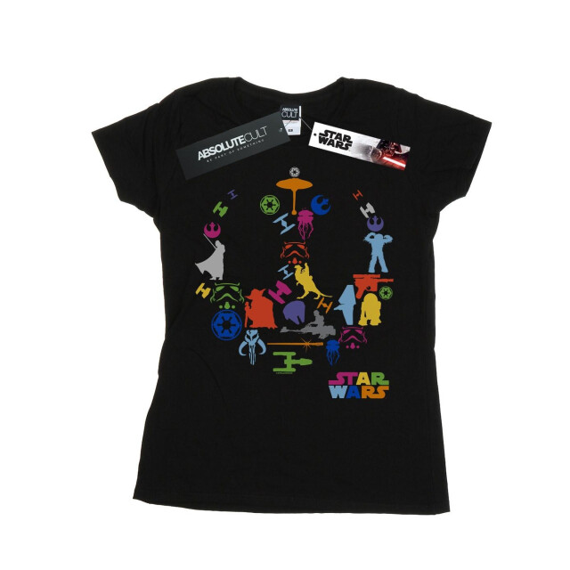 Li-cense Star wars dames silhouet collage katoenen t-shirt UTBI41991_black large
