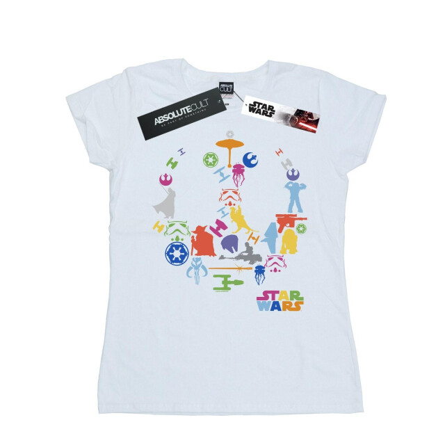 Li-cense Star wars dames silhouet collage katoenen t-shirt UTBI41991_white large
