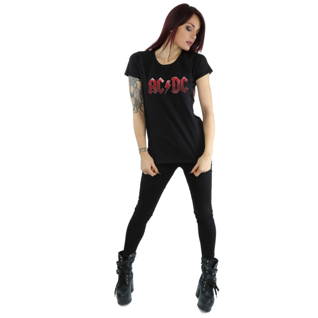 Li-cense Ac/dc dames rood katoenen t-shirt met ice logo UTBI4185_black large