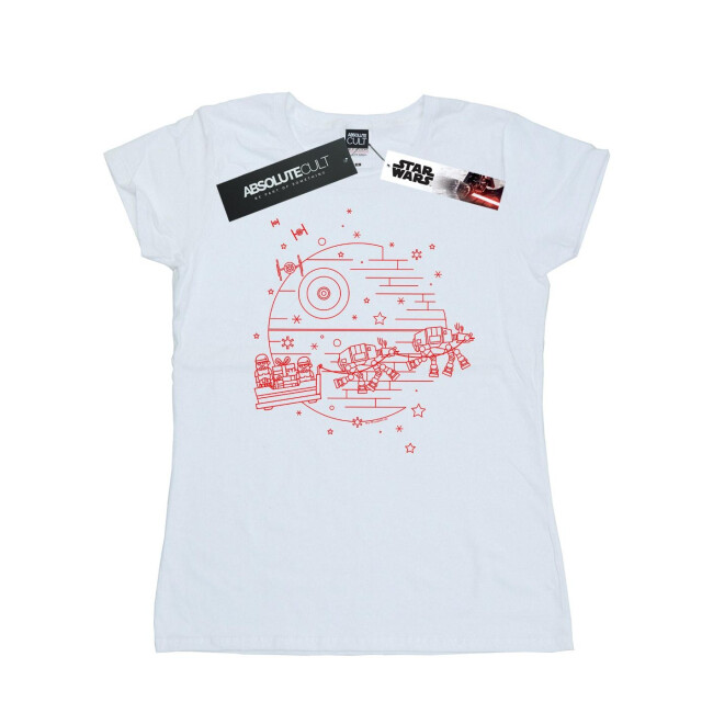 Li-cense Star wars dames death star sleigh katoenen t-shirt UTBI42106_white large