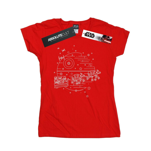 Li-cense Star wars dames death star sleigh katoenen t-shirt UTBI42106_red large