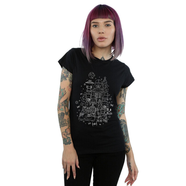 Li-cense Star wars dames empire kerst katoenen t-shirt UTBI42135_black large