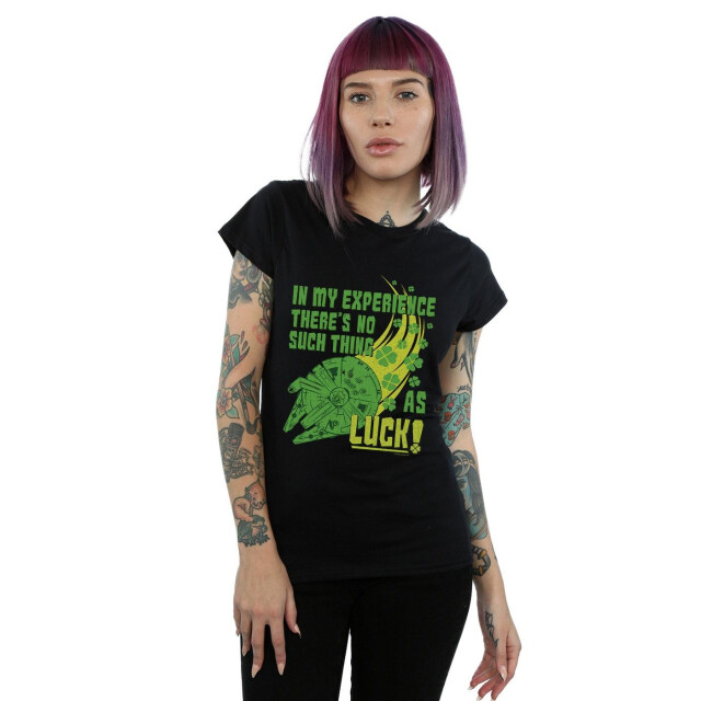 Li-cense Star wars dames millennium falcon shamrock geluk katoenen t-shirt UTBI41893_black large