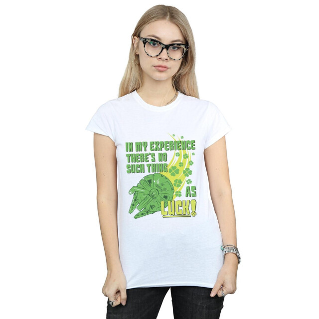 Li-cense Star wars dames millennium falcon shamrock geluk katoenen t-shirt UTBI41893_white large