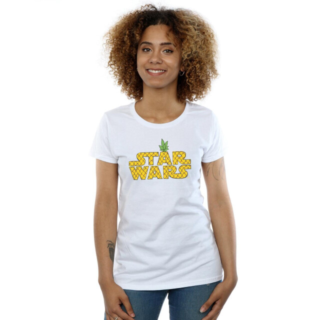 Li-cense Star wars dames ananas logo katoenen t-shirt UTBI42012_white large