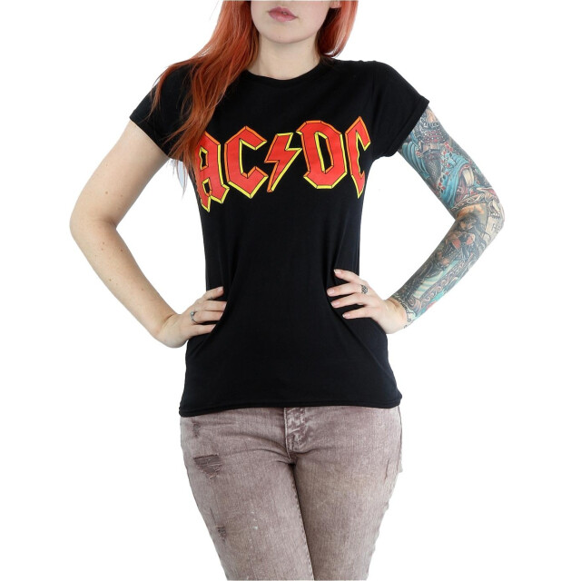 Li-cense Ac/dc dames rood logo katoenen t-shirt UTBI4184_black large