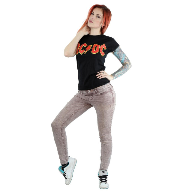 Li-cense Ac/dc dames rood logo katoenen t-shirt UTBI4184_black large