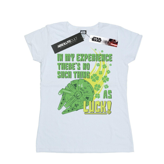 Li-cense Star wars dames millennium falcon shamrock geluk katoenen t-shirt UTBI41893_white large
