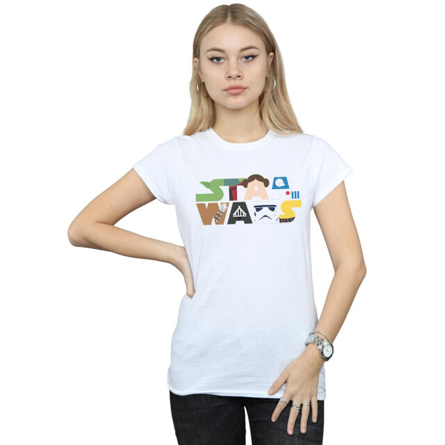 Li-cense Star wars dames karakter logo katoenen t-shirt UTBI42014_white large