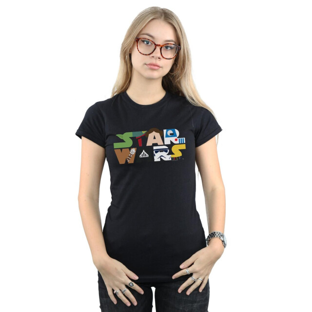 Li-cense Star wars dames karakter logo katoenen t-shirt UTBI42014_black large