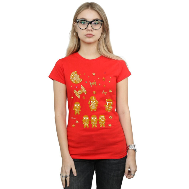 Li-cense Star wars dames gingerbread empire katoenen t-shirt UTBI42064_red large