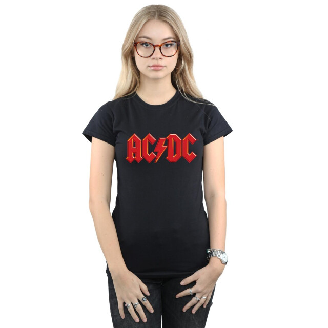 Li-cense Acdc dames rood logo katoenen t-shirt UTBI4183_black large