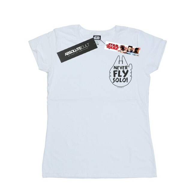 Li-cense Star wars dames vlieg nooit solo katoenen t-shirt UTBI41502_white large