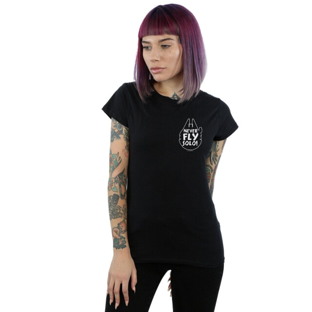 Li-cense Star wars dames vlieg nooit solo katoenen t-shirt UTBI41502_black large