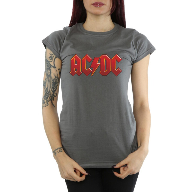 Li-cense Ac/dc dames donkerrood logo katoenen t-shirt UTBI4182_charcoal large
