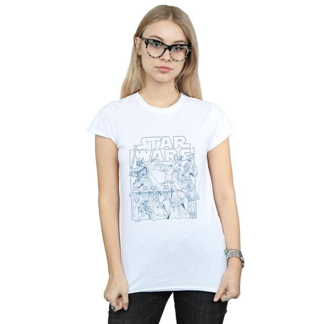 Li-cense Star wars dames schets katoenen t-shirt UTBI41848_white large