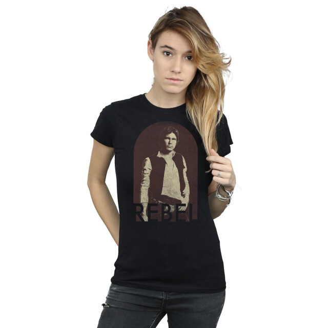 Li-cense Star wars dames han solo rebel katoenen t-shirt UTBI41293_black large