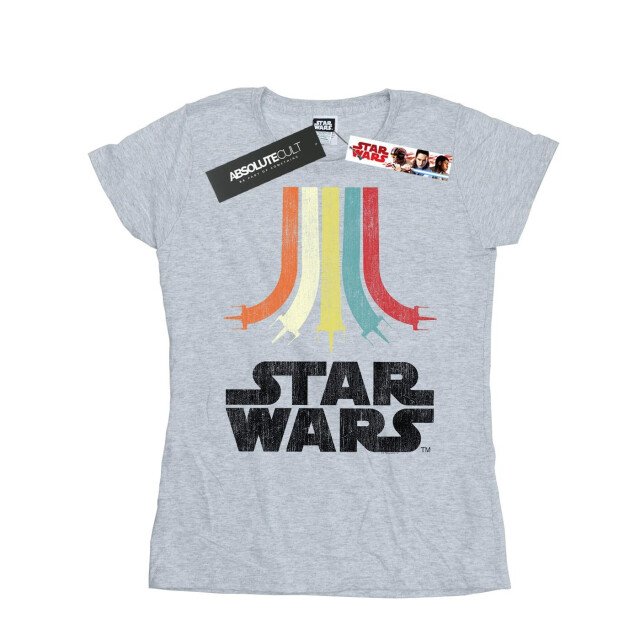 Li-cense Star wars dames retro regenboog katoenen t-shirt UTBI41461_sportsgrey large