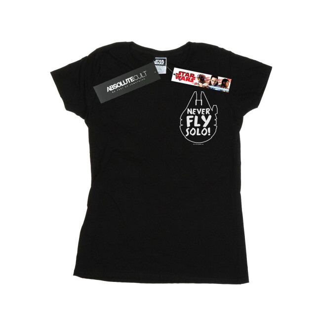 Li-cense Star wars dames vlieg nooit solo katoenen t-shirt UTBI41502_black large