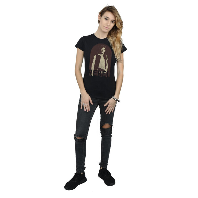Li-cense Star wars dames han solo rebel katoenen t-shirt UTBI41293_black large