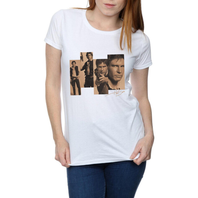 Li-cense Star wars dames han solo fotoshoot katoenen t-shirt UTBI41294_white large