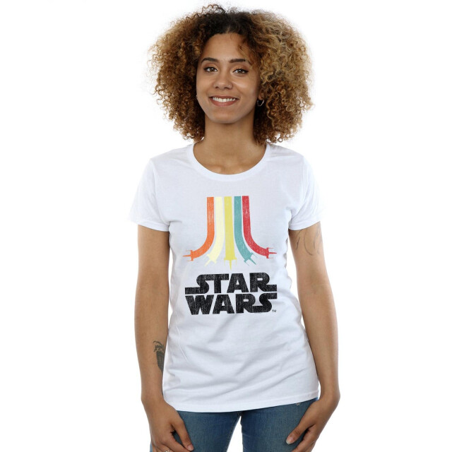 Li-cense Star wars dames retro regenboog katoenen t-shirt UTBI41461_white large