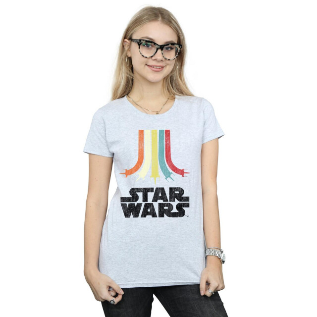 Li-cense Star wars dames retro regenboog katoenen t-shirt UTBI41461_sportsgrey large