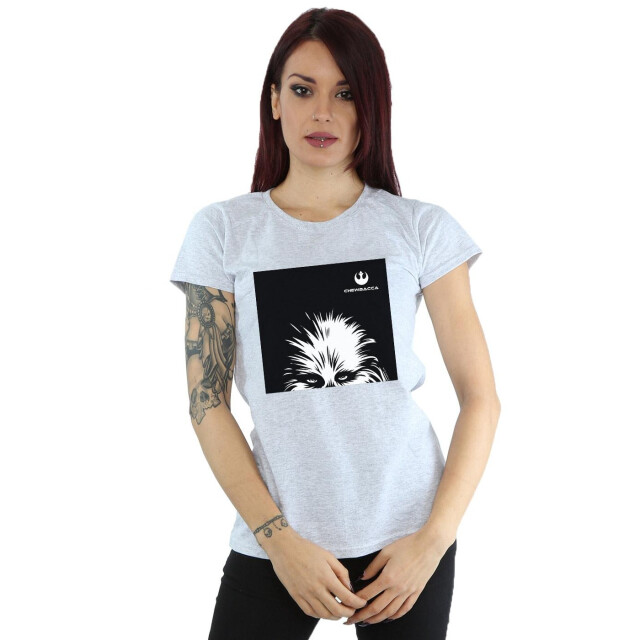 Li-cense Star wars dames chewbacca look katoenen t-shirt UTBI41507_sportsgrey large