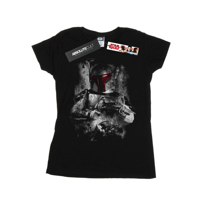 Li-cense Star wars dames boba fett distressed katoenen t-shirt UTBI41566_black large