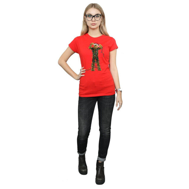 Li-cense Star wars dames chewbacca kerstverlichting katoenen t-shirt UTBI41235_red large