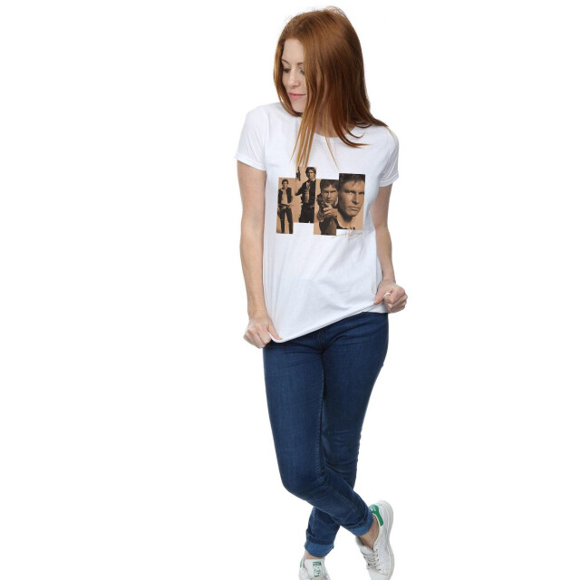Li-cense Star wars dames han solo fotoshoot katoenen t-shirt UTBI41294_white large