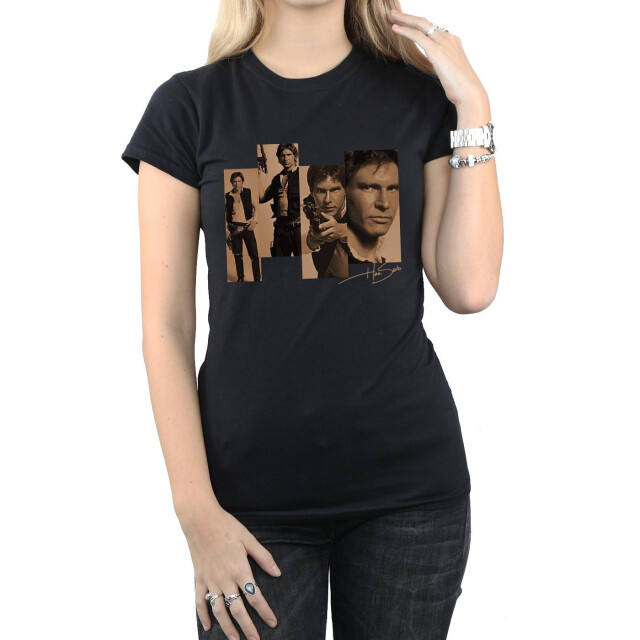Li-cense Star wars dames han solo fotoshoot katoenen t-shirt UTBI41294_black large