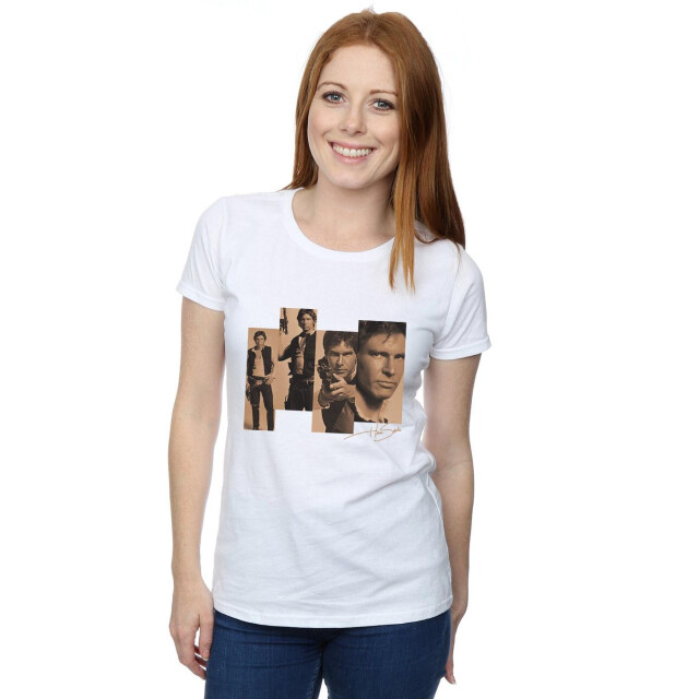 Li-cense Star wars dames han solo fotoshoot katoenen t-shirt UTBI41294_white large