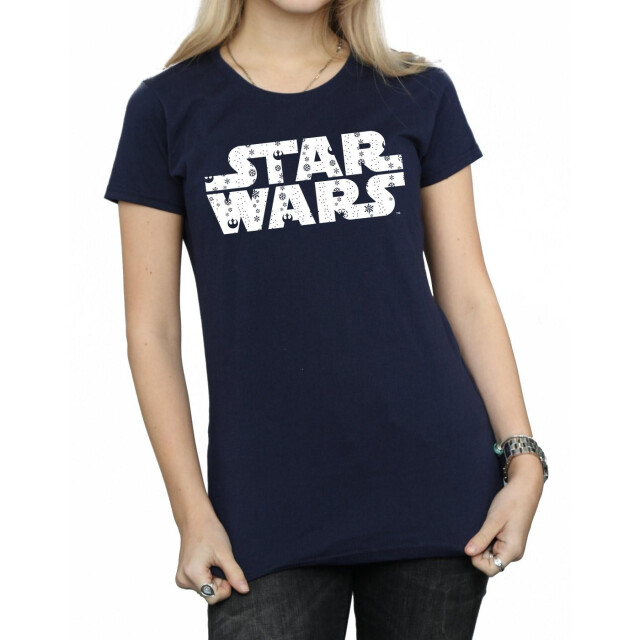 Li-cense Star wars dames kerst logo katoenen t-shirt UTBI41192_navyblue large