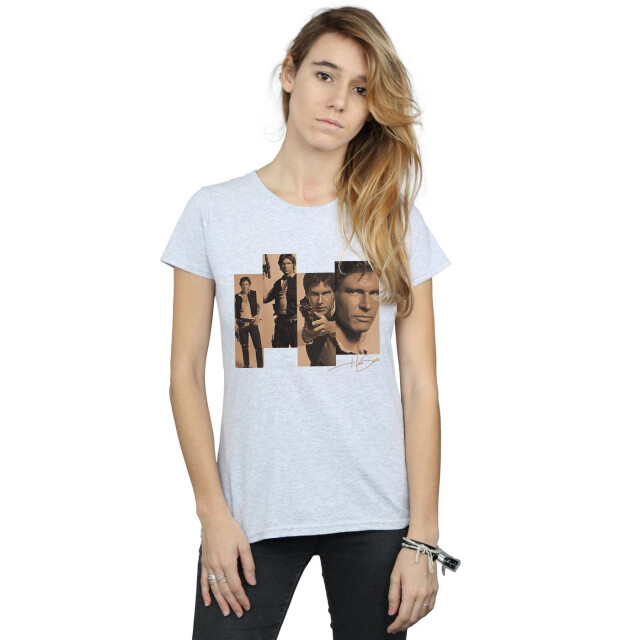 Li-cense Star wars dames han solo fotoshoot katoenen t-shirt UTBI41294_sportsgrey large