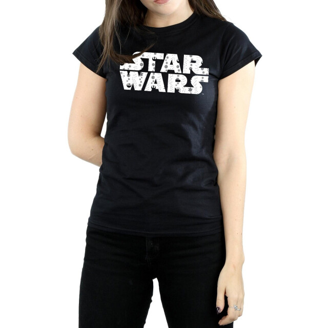 Li-cense Star wars dames kerst logo katoenen t-shirt UTBI41192_black large