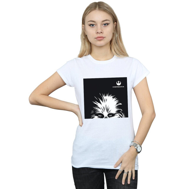 Li-cense Star wars dames chewbacca look katoenen t-shirt UTBI41507_white large